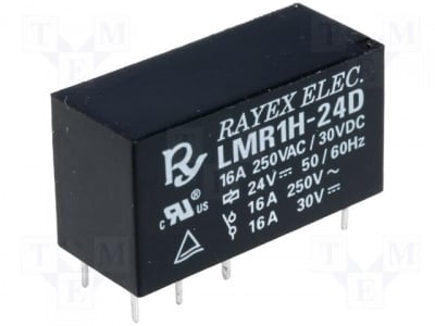 Реле LMR1H-24D Реле: електромагнитно; SPDT; Uбобина:24VDC; 16A/250VAC; 16A/30VDC